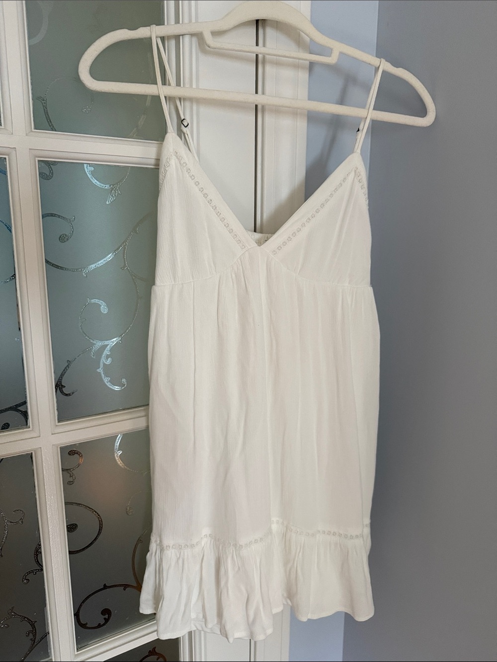 La Hearts White Lace-Trim Slip Dress